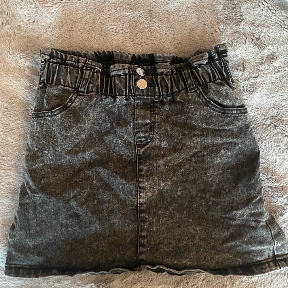 black denim skirt